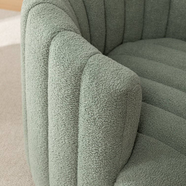 Scallop Swivel Accent Chair 360° Comfort with Sculpted Elegance, image 3