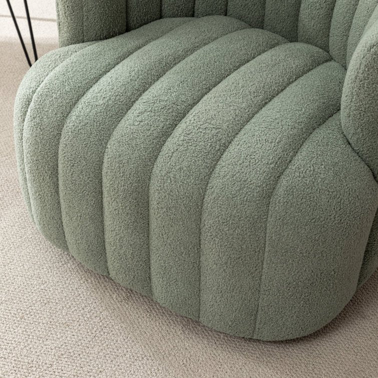 Scallop Swivel Accent Chair 360° Comfort with Sculpted Elegance, image 7