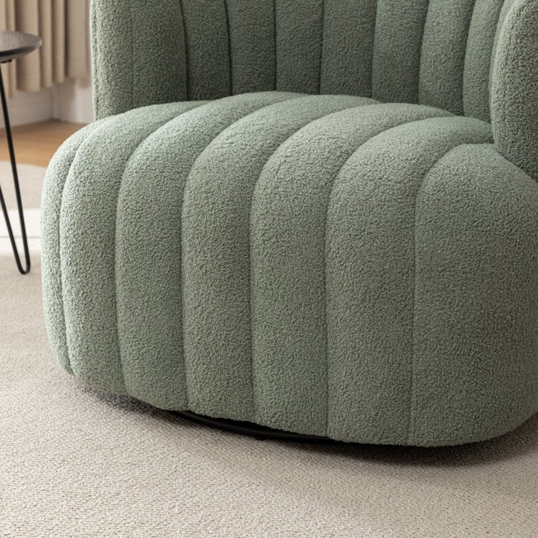 Scallop Swivel Accent Chair 360° Comfort with Sculpted Elegance, image 6