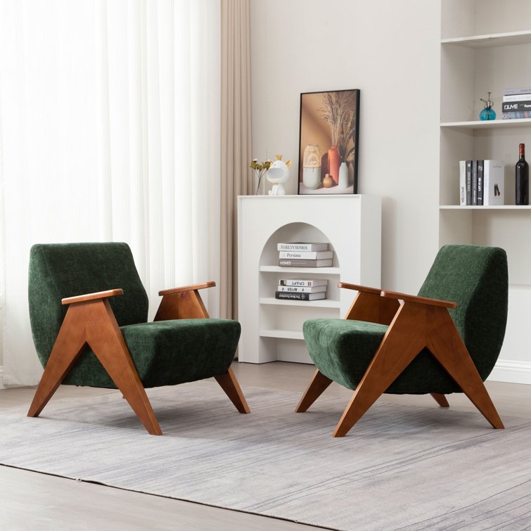 Kigumi Japandi Style Wooden Accent Chair