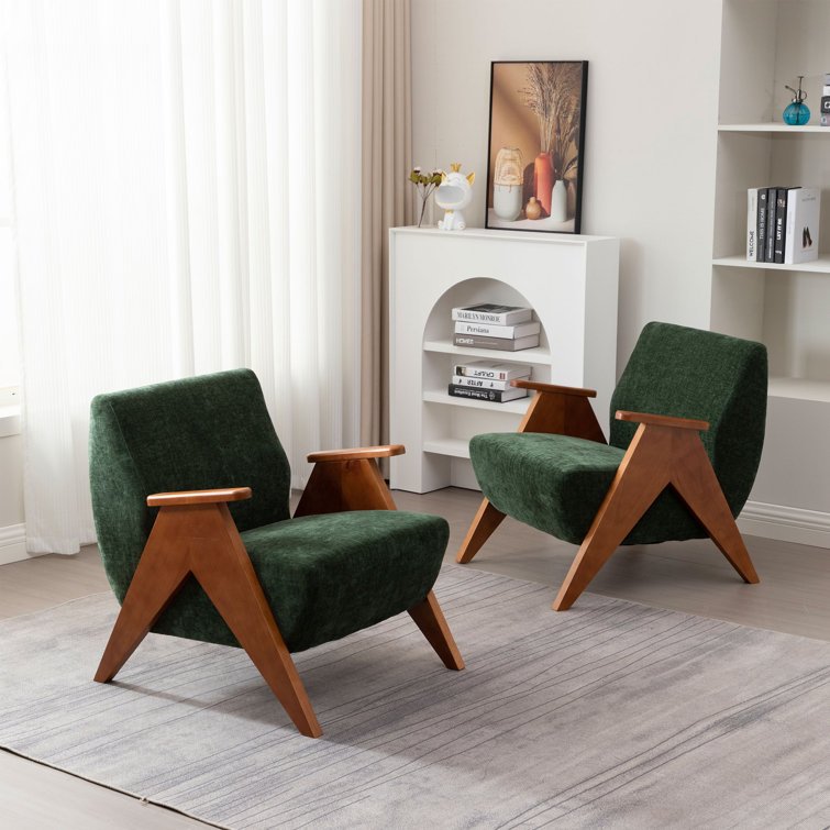 Kigumi Japandi Style Wooden Accent Chair, image 2
