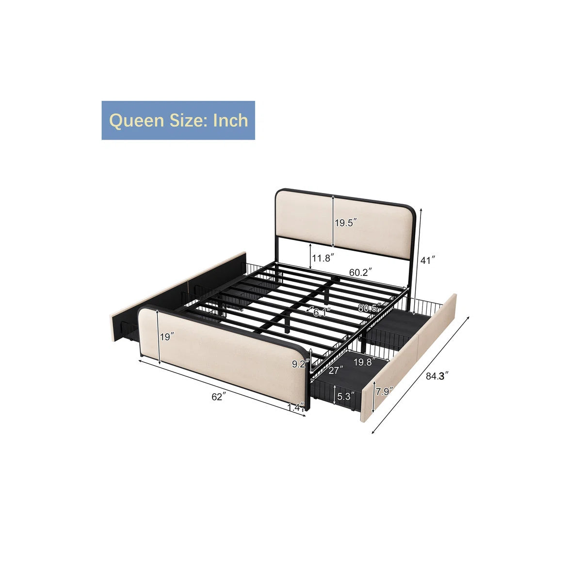 Upholstered Bed with Storage, image 5