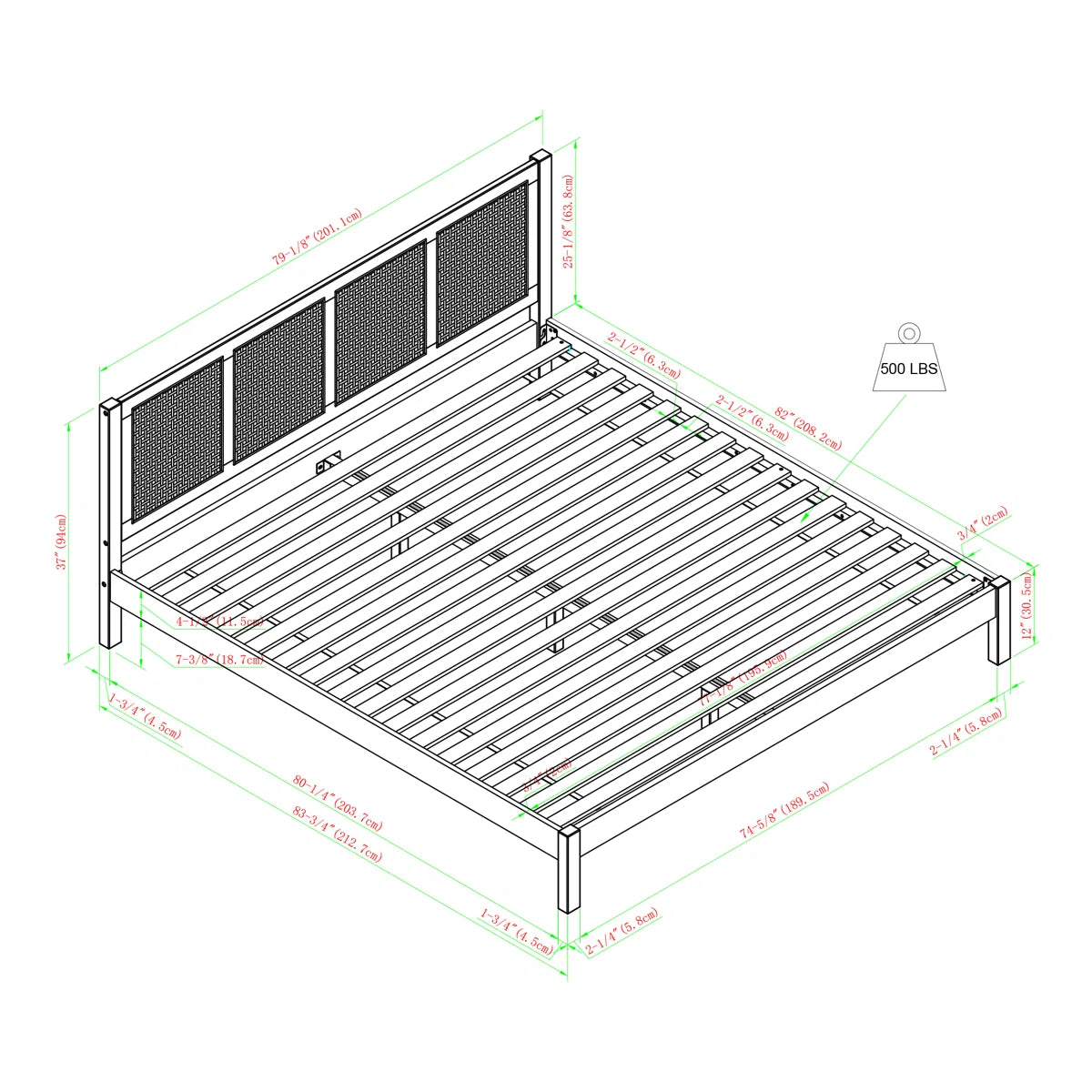 Naarden Solid Wood Platform Bed, image 15