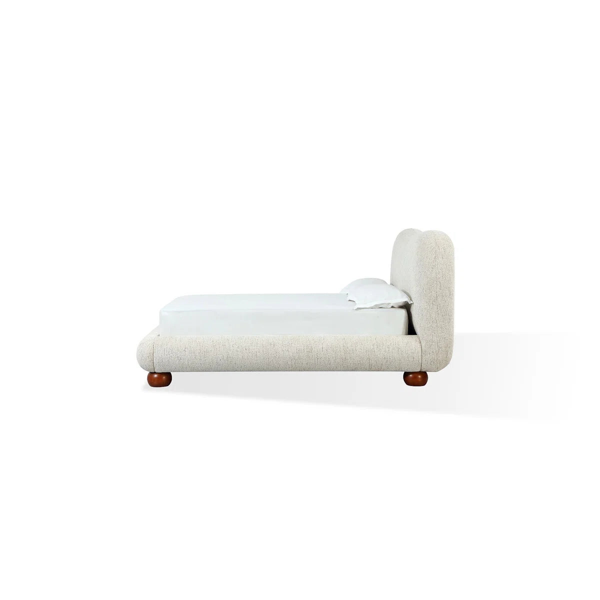 Afra Chenille Upholstered Wood Leg Platform Bed In Chinchilla, image 3