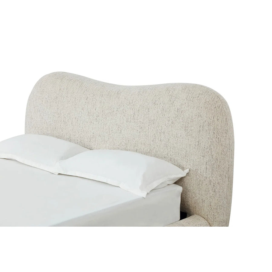 Afra Chenille Upholstered Wood Leg Platform Bed In Chinchilla, image 9