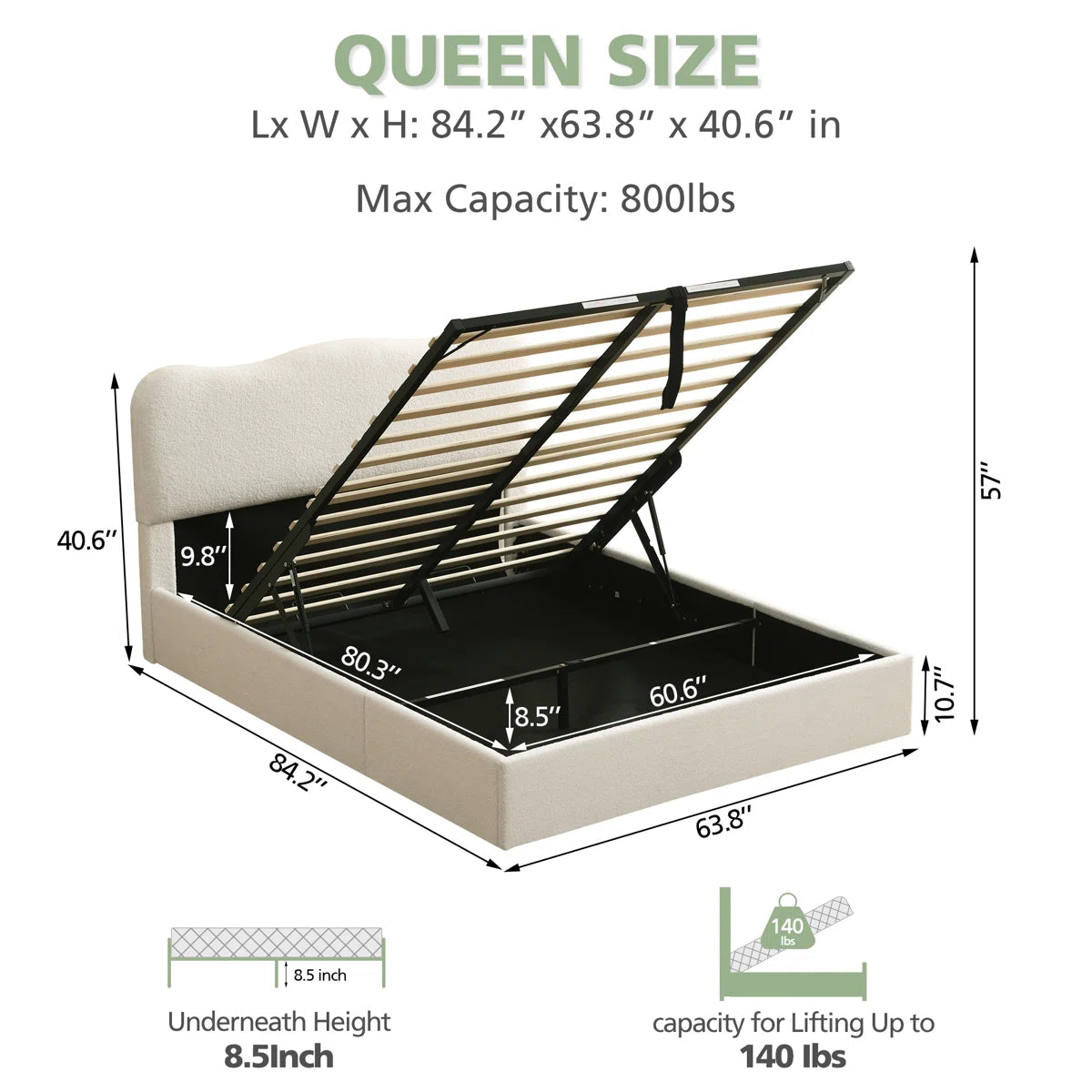 LiftLuxe Hydraulic Storage Bed, image 6
