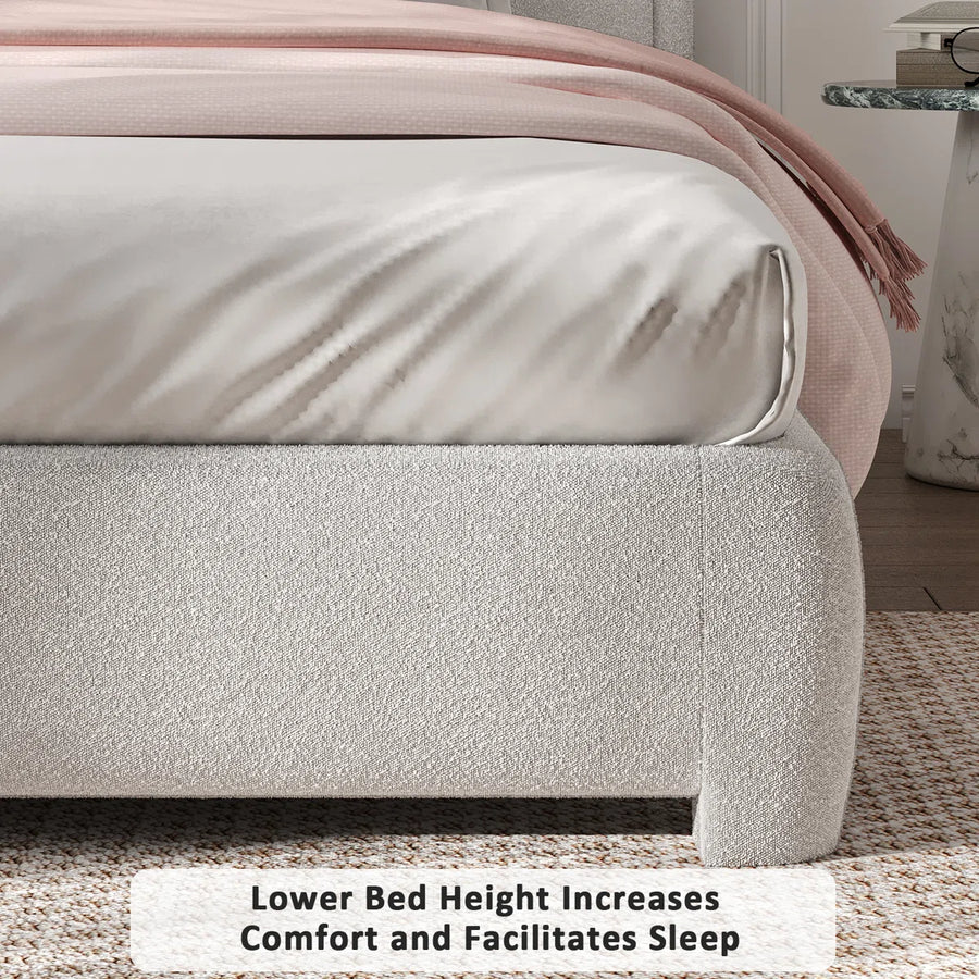 Bensu Boucle Upholstered Platform Bed, image 9