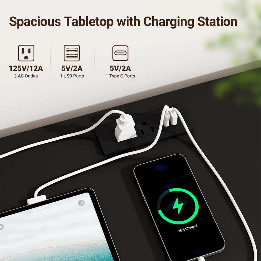 23.6" W 3-Drawer Nightstand with Charging Station, image 6