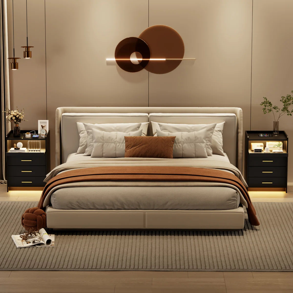 Eaden 3 Drawer Nightstand With Light, image 11