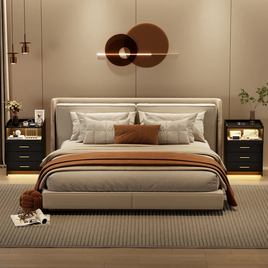 Eaden 3 Drawer Nightstand With Light, image 11