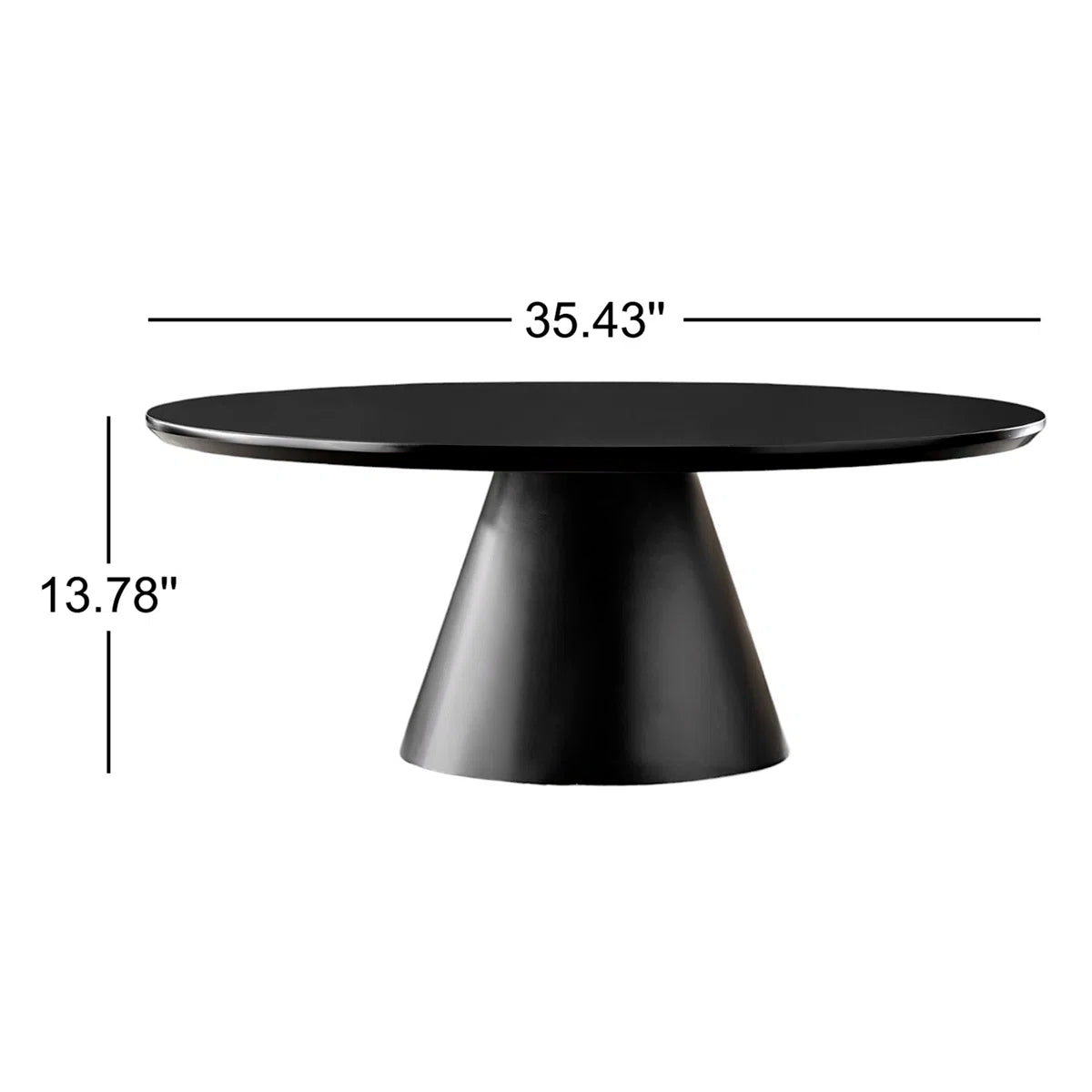 Nivara Modern Round Pedestal Coffee Table – Matte Black, image 3