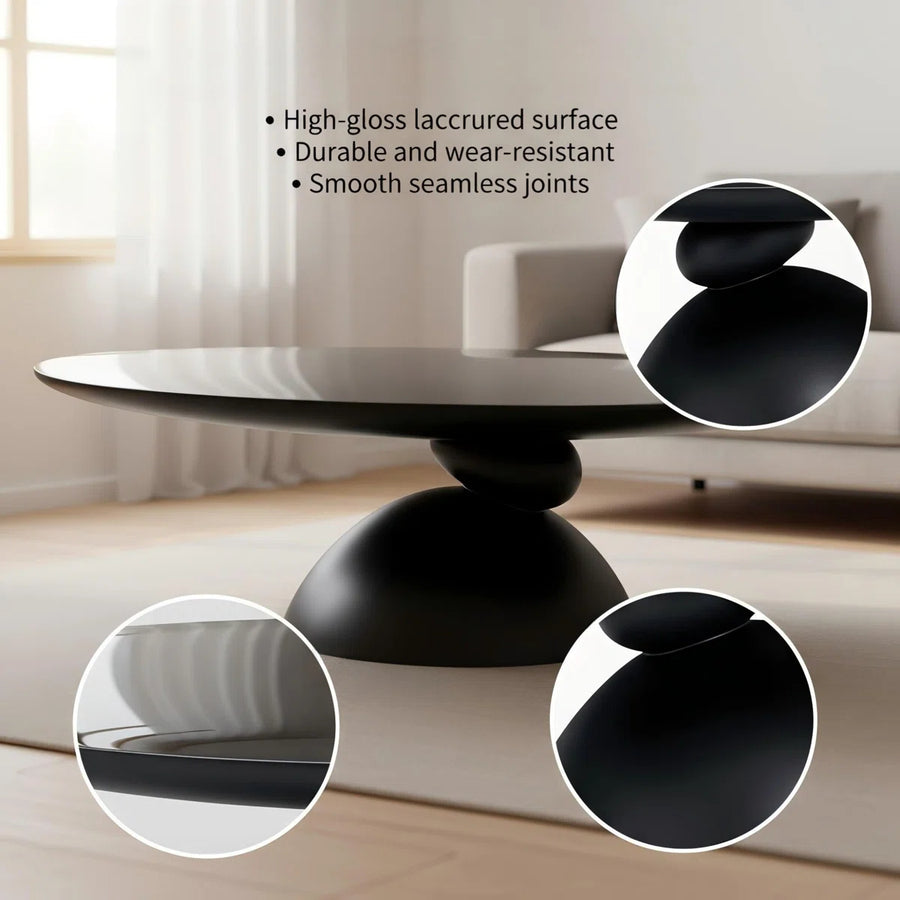 Veyra Modern Stone-Inspired Oval Coffee Table, image 5