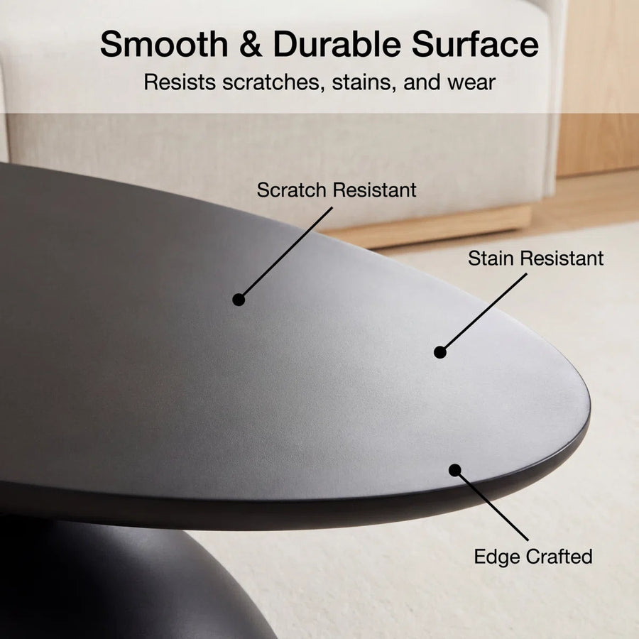 Veyra Modern Stone-Inspired Oval Coffee Table, image 7
