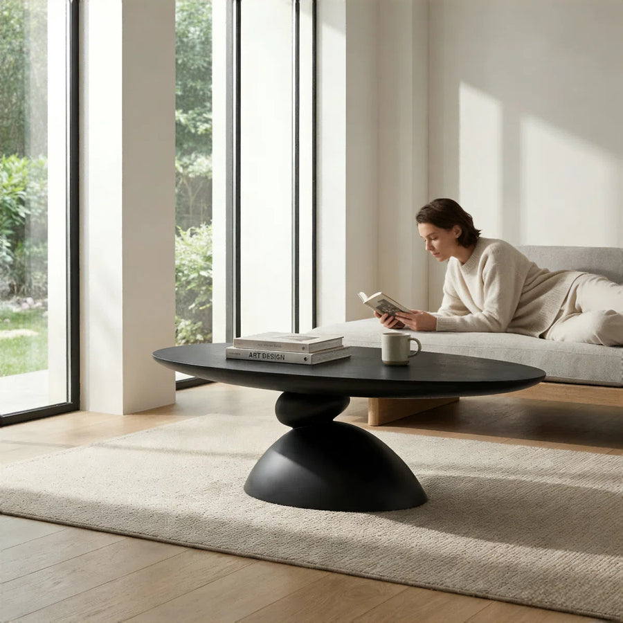 Veyra Modern Stone-Inspired Oval Coffee Table, image 8