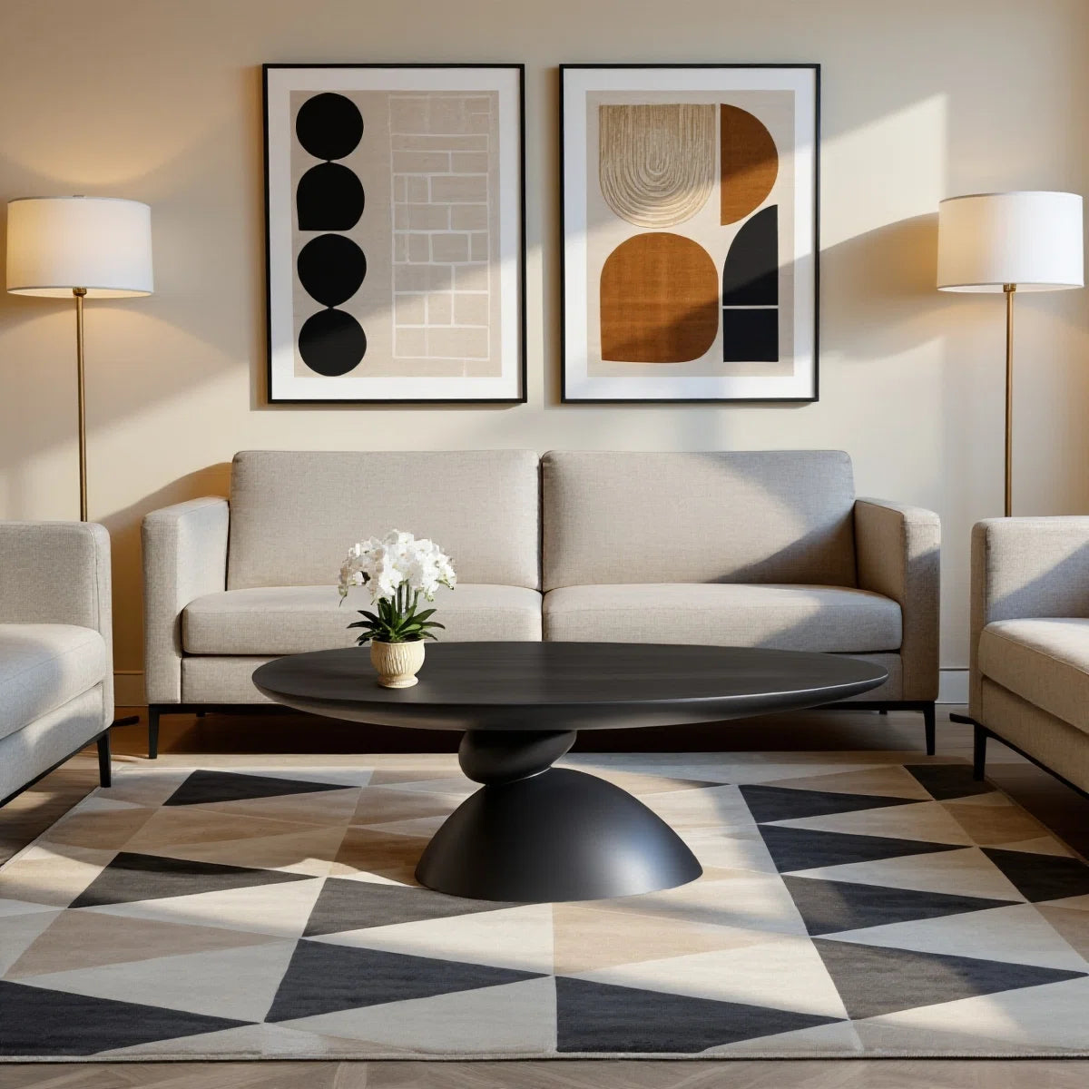 Veyra Modern Stone-Inspired Oval Coffee Table, image 2