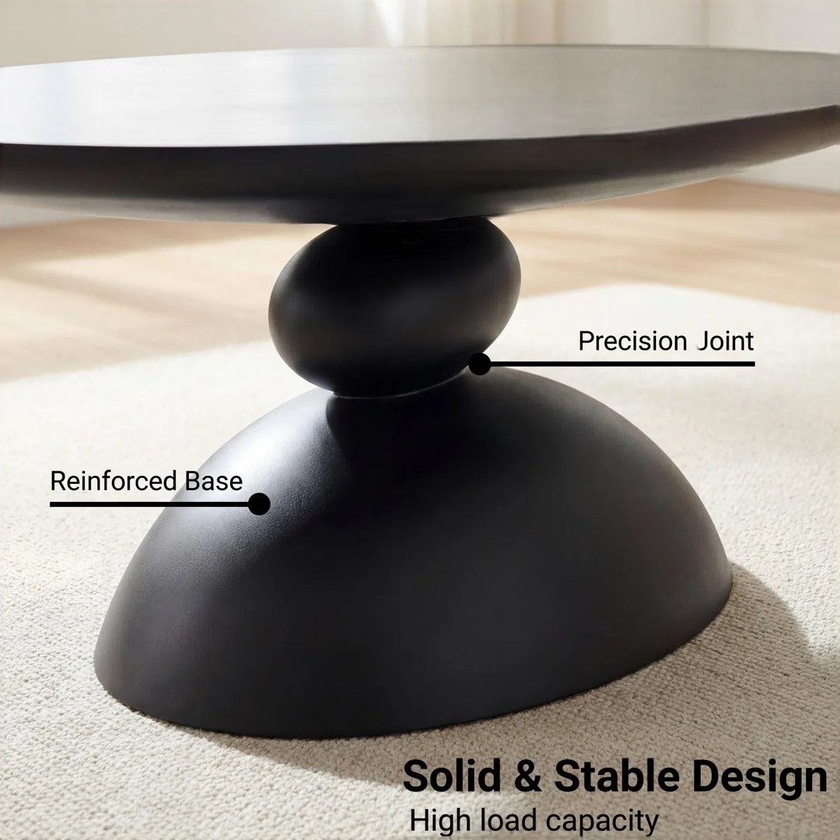 Veyra Modern Stone-Inspired Oval Coffee Table, image 12