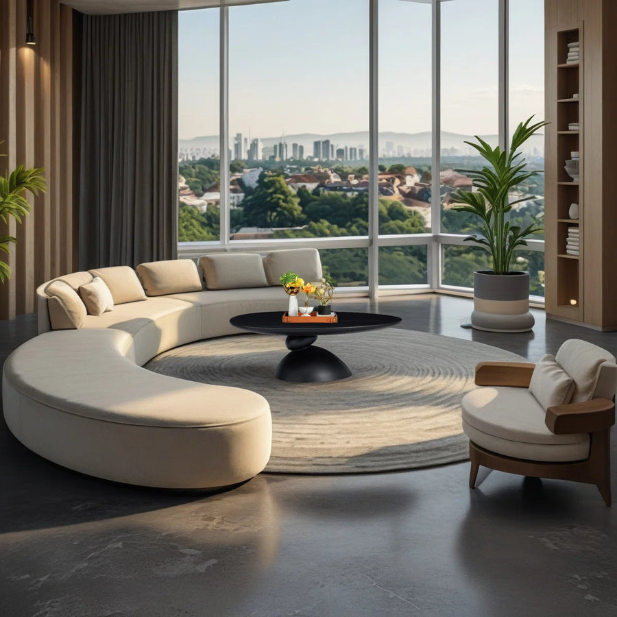 Veyra Modern Stone-Inspired Oval Coffee Table, image 16