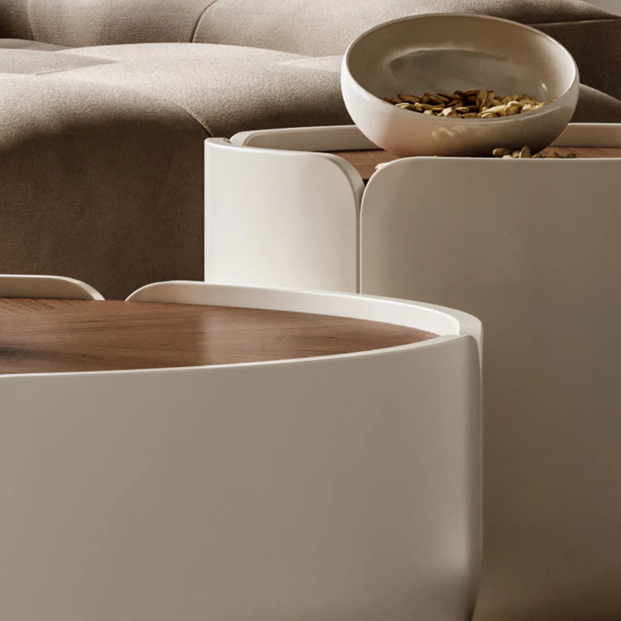 Sorella Modern Petal Coffee Table Set of 2 with Storage, image 2