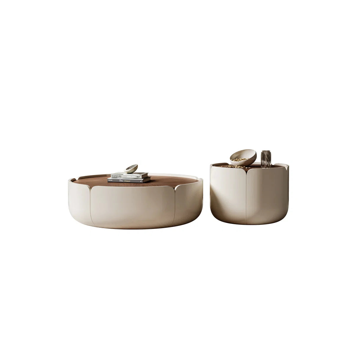 Sorella Modern Petal Coffee Table Set of 2 with Storage, image 3
