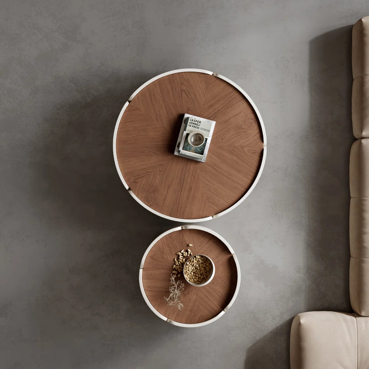 Sorella Modern Petal Coffee Table Set of 2 with Storage, image 7