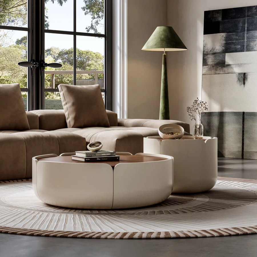 Sorella Modern Petal Coffee Table Set of 2 with Storage, image 10