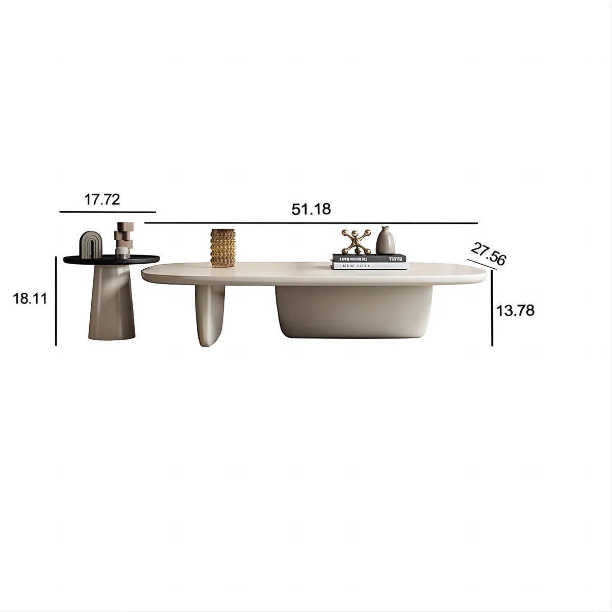 Lunara Modern Oval Nesting Coffee Table Set of 2, image 3