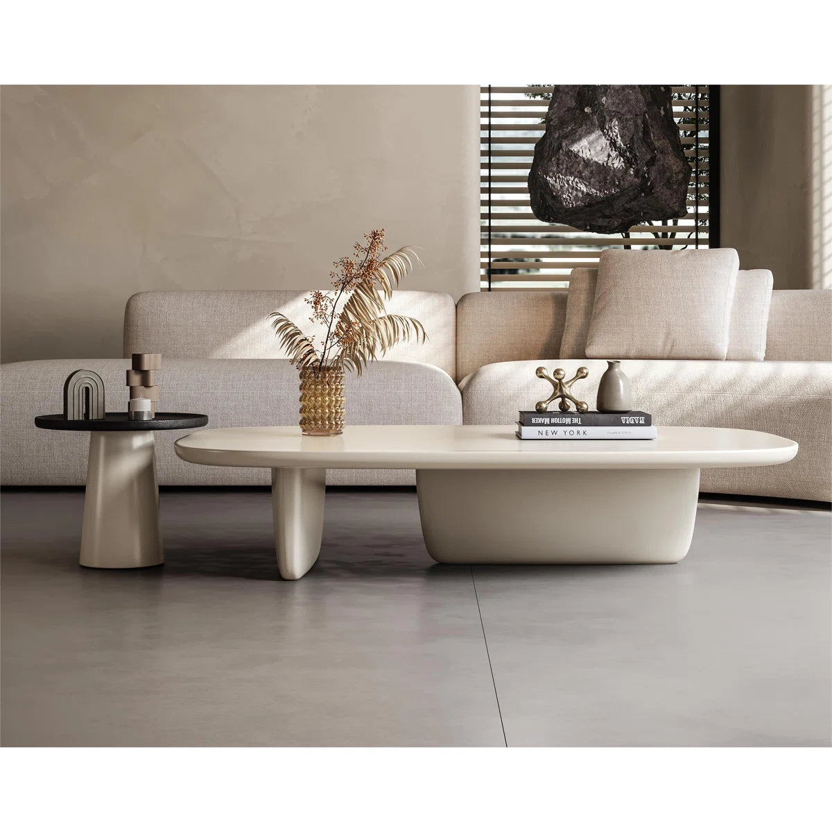 Lunara Modern Oval Nesting Coffee Table Set of 2, image 2