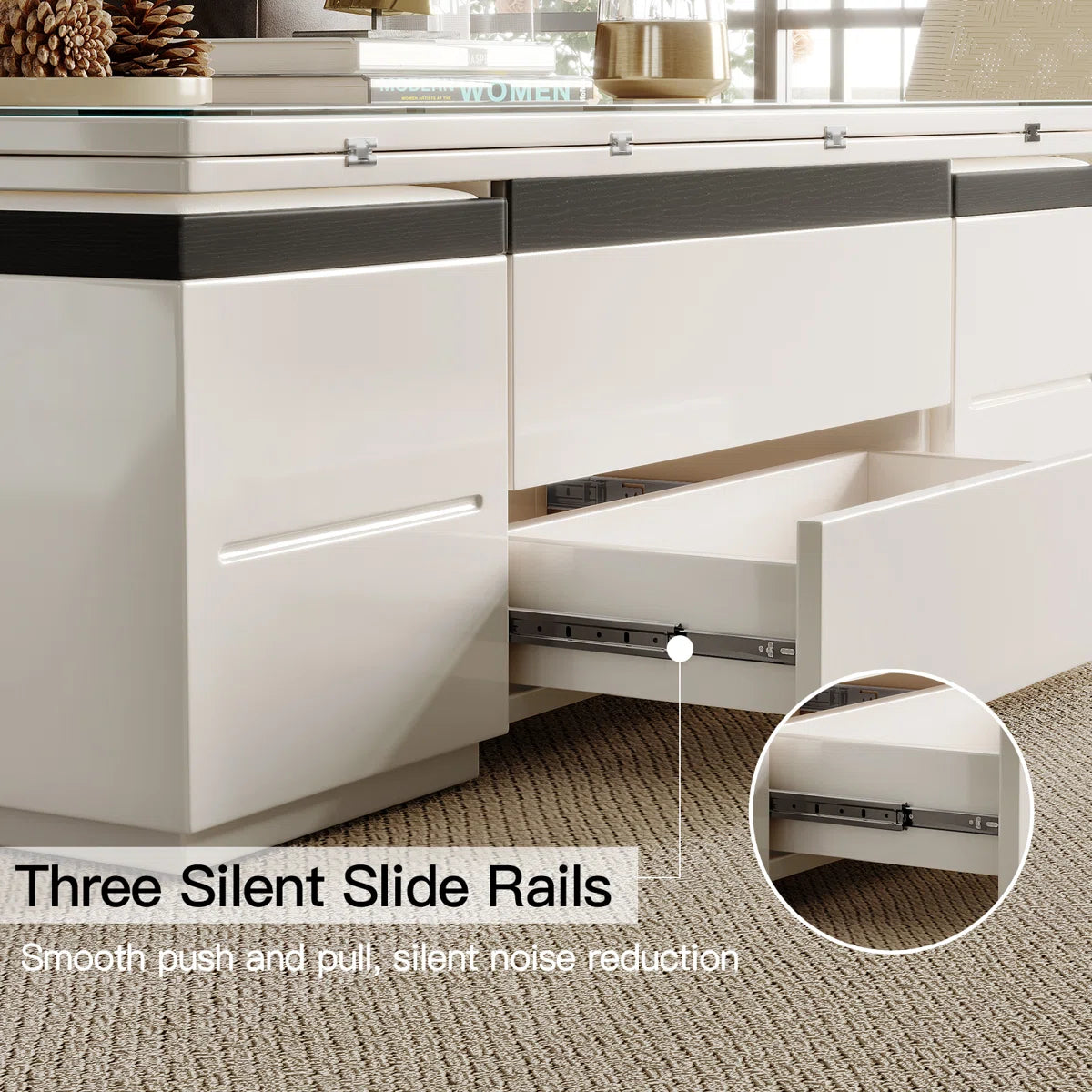 Calviro Modern Lift-Top Coffee Table with 4 Stools, image 4