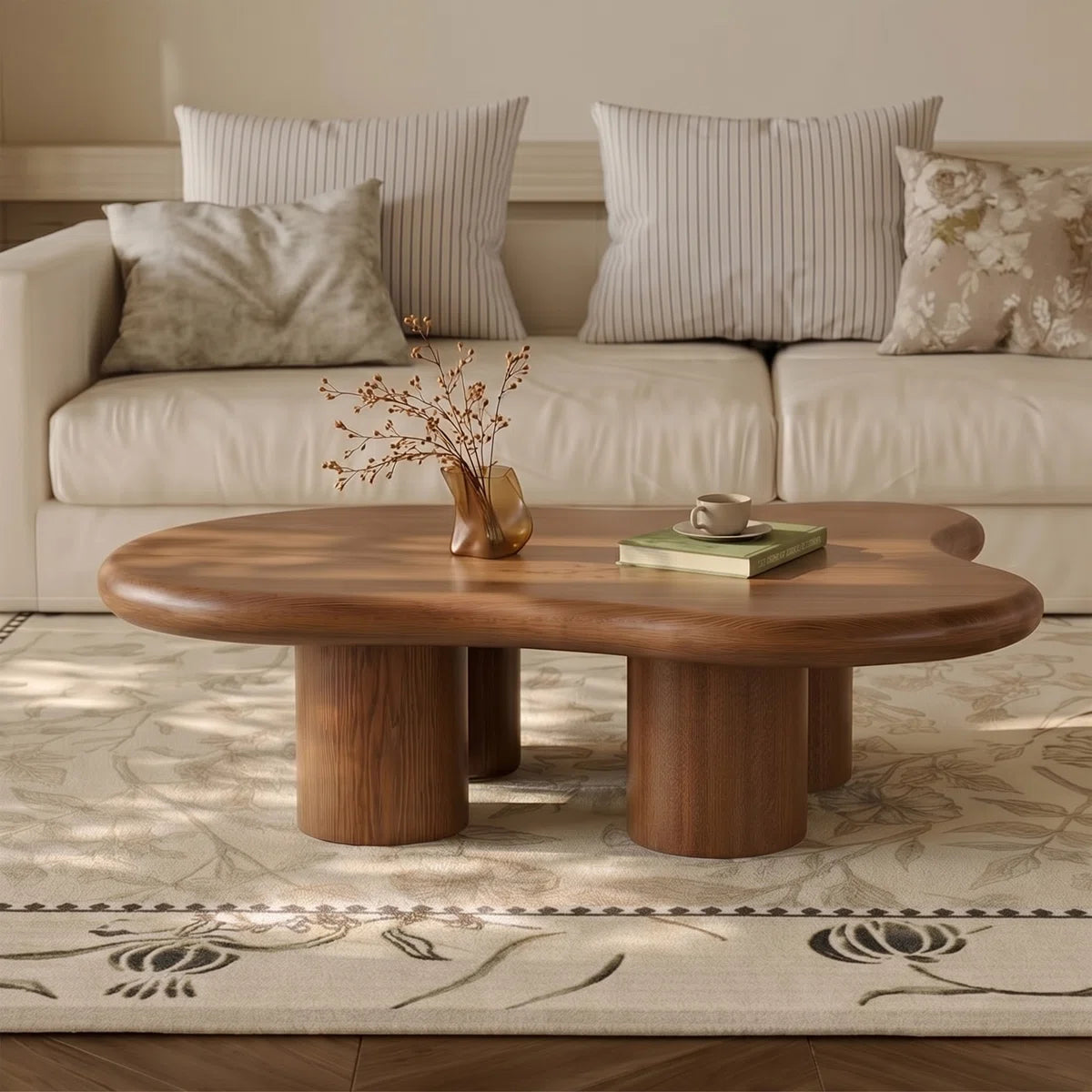 Elora Modern Cloud Coffee Table | Free-Form Wooden Coffee Table, image 2