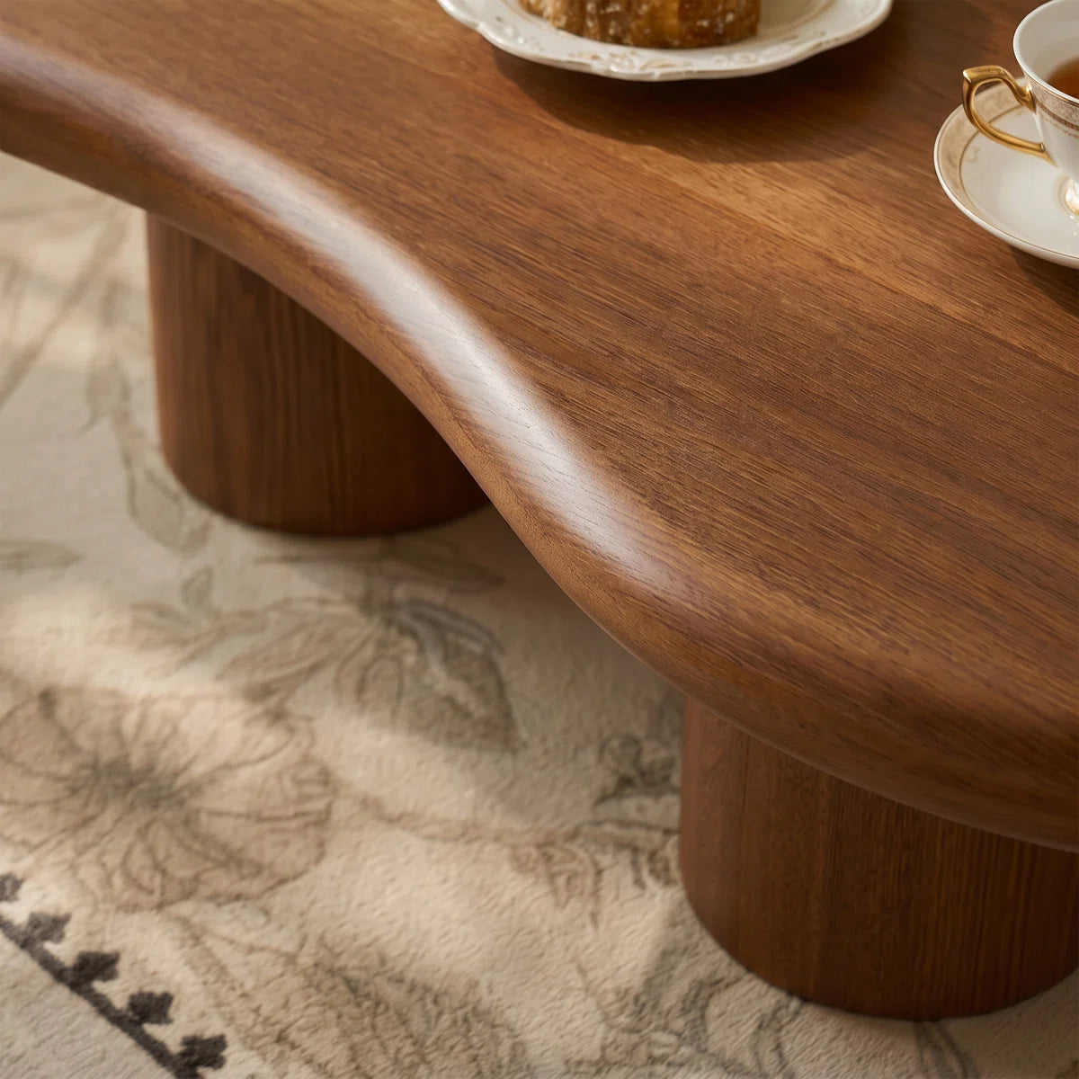 Elora Modern Cloud Coffee Table | Free-Form Wooden Coffee Table, image 3