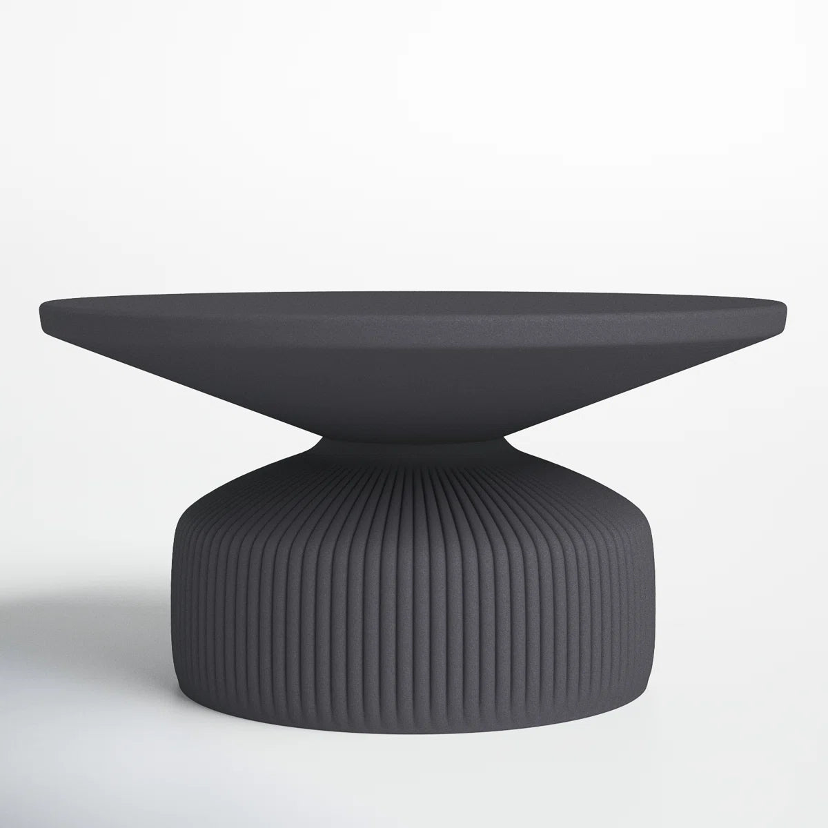 Zyren Sculptural Matte Black Aluminum Coffee Table