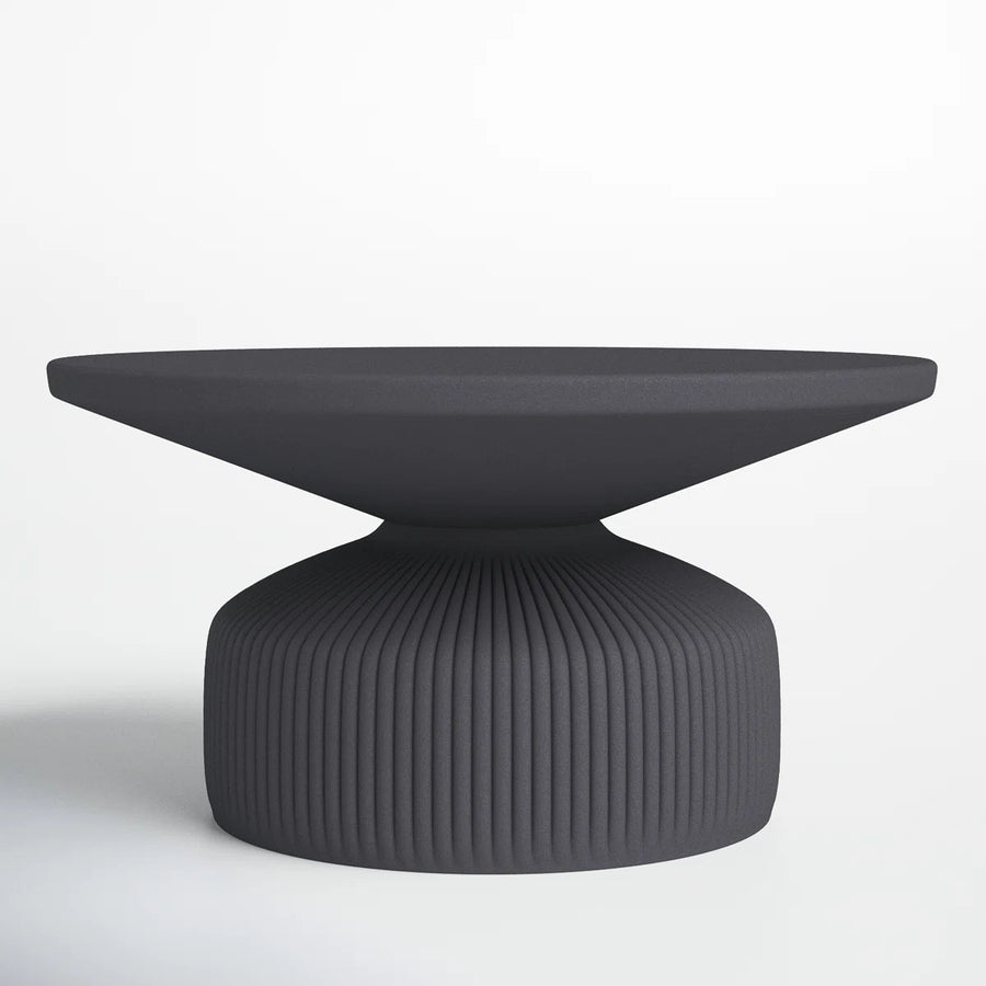 Zyren Sculptural Matte Black Aluminum Coffee Table