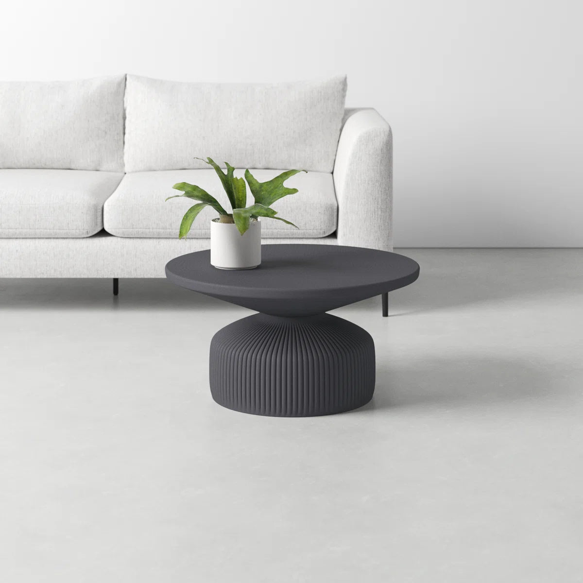 Zyren Sculptural Matte Black Aluminum Coffee Table, image 3