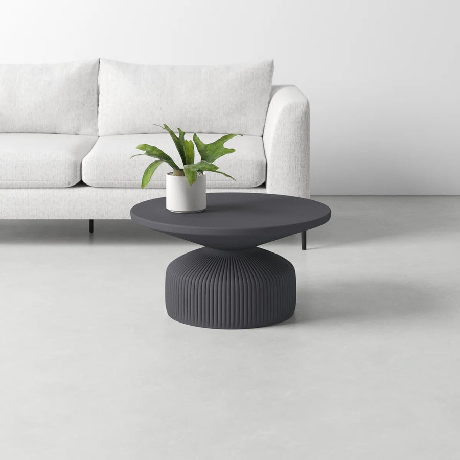 Zyren Sculptural Matte Black Aluminum Coffee Table, image 3