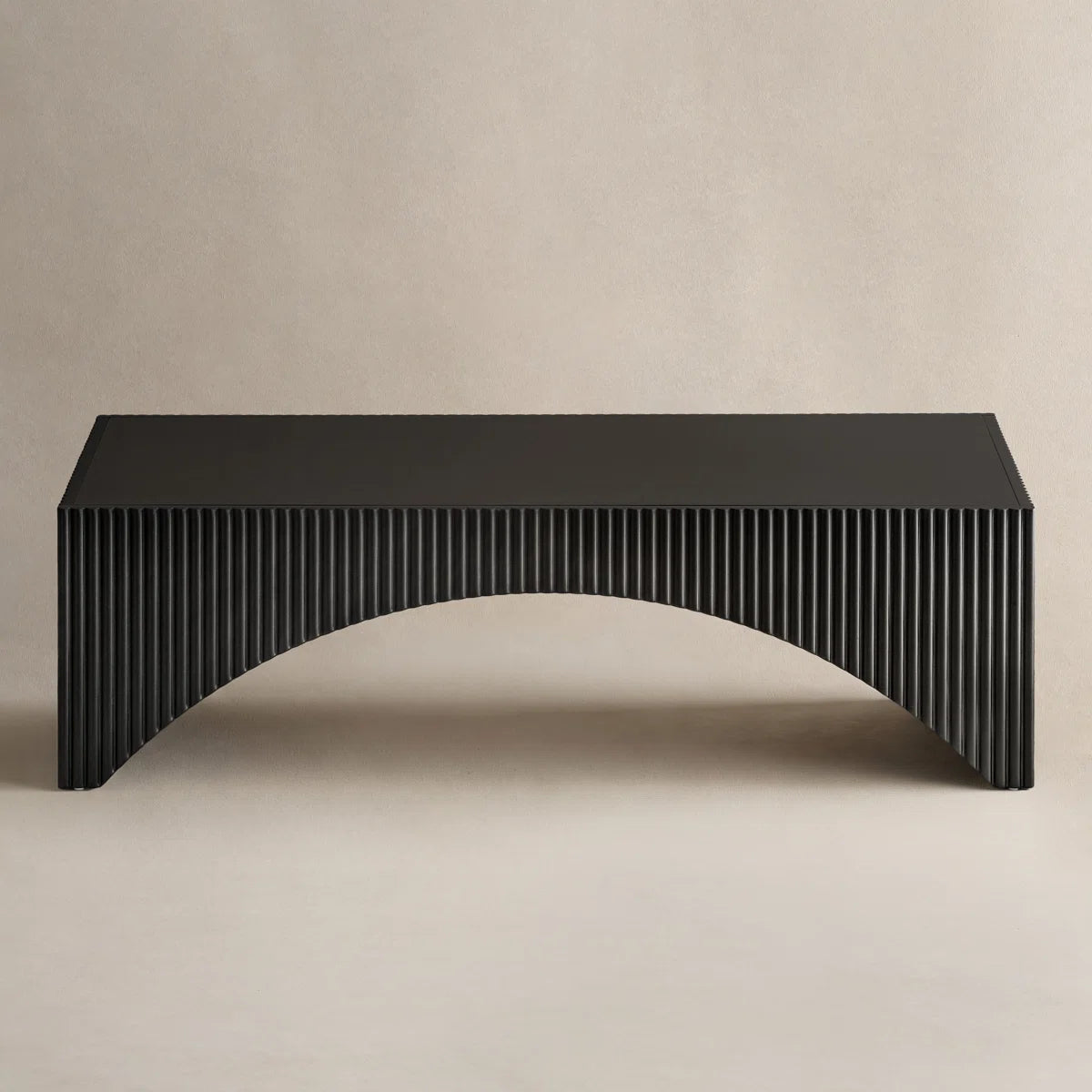 Zoya 36" Modern Ribbed Curved Base Coffee Table, image 9