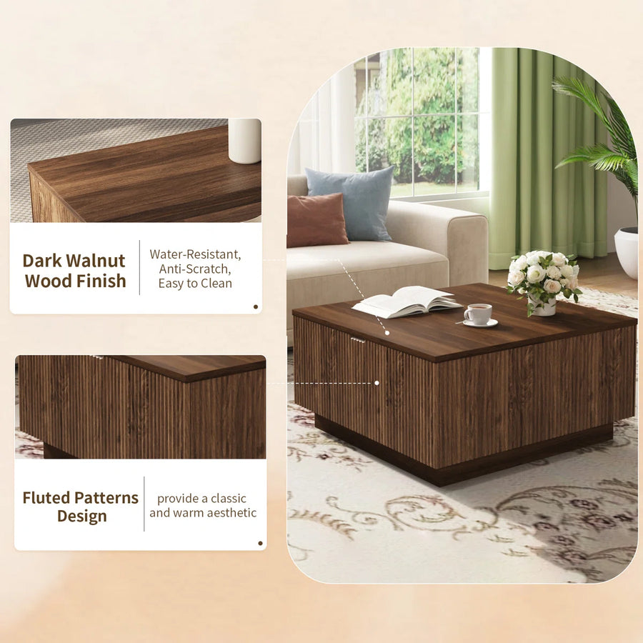 Aria 31.5" Farmhouse Lift-Top Coffee Table with Storage, image 5