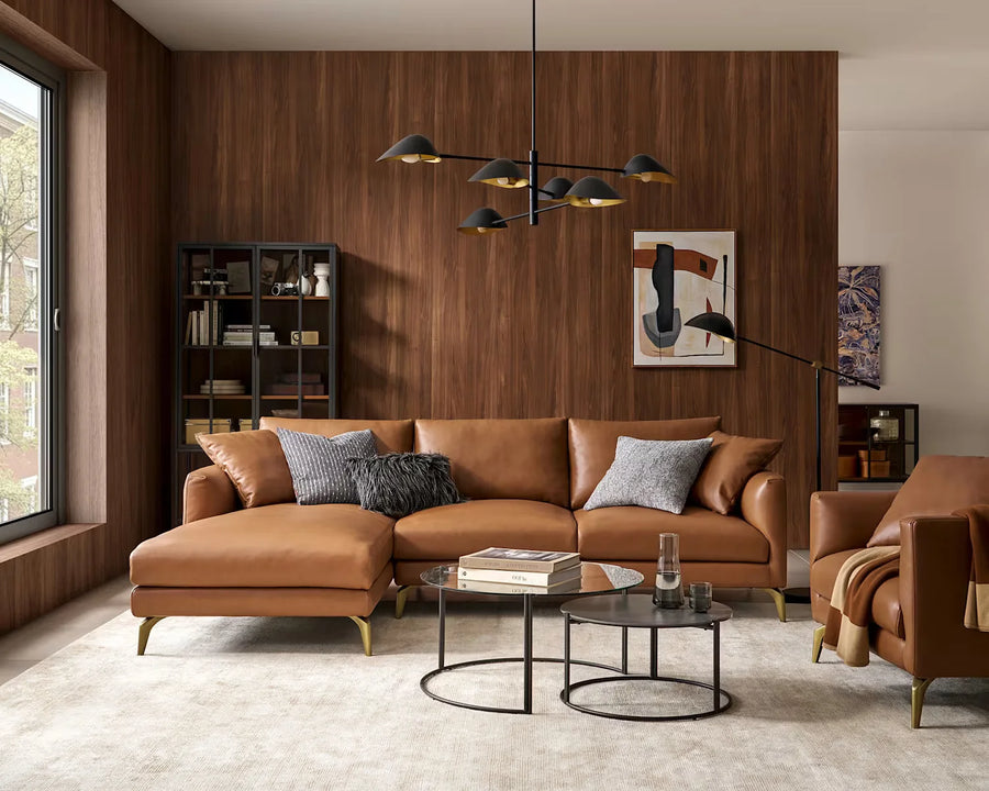 Sienna Chaise Leatherite Sofa, image 2
