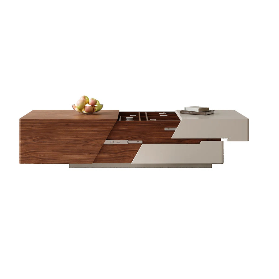 FlexNest Extendable Coffee Table with Hidden Storage & Drawers | Modern Wooden Center Table for Living Room, image 6