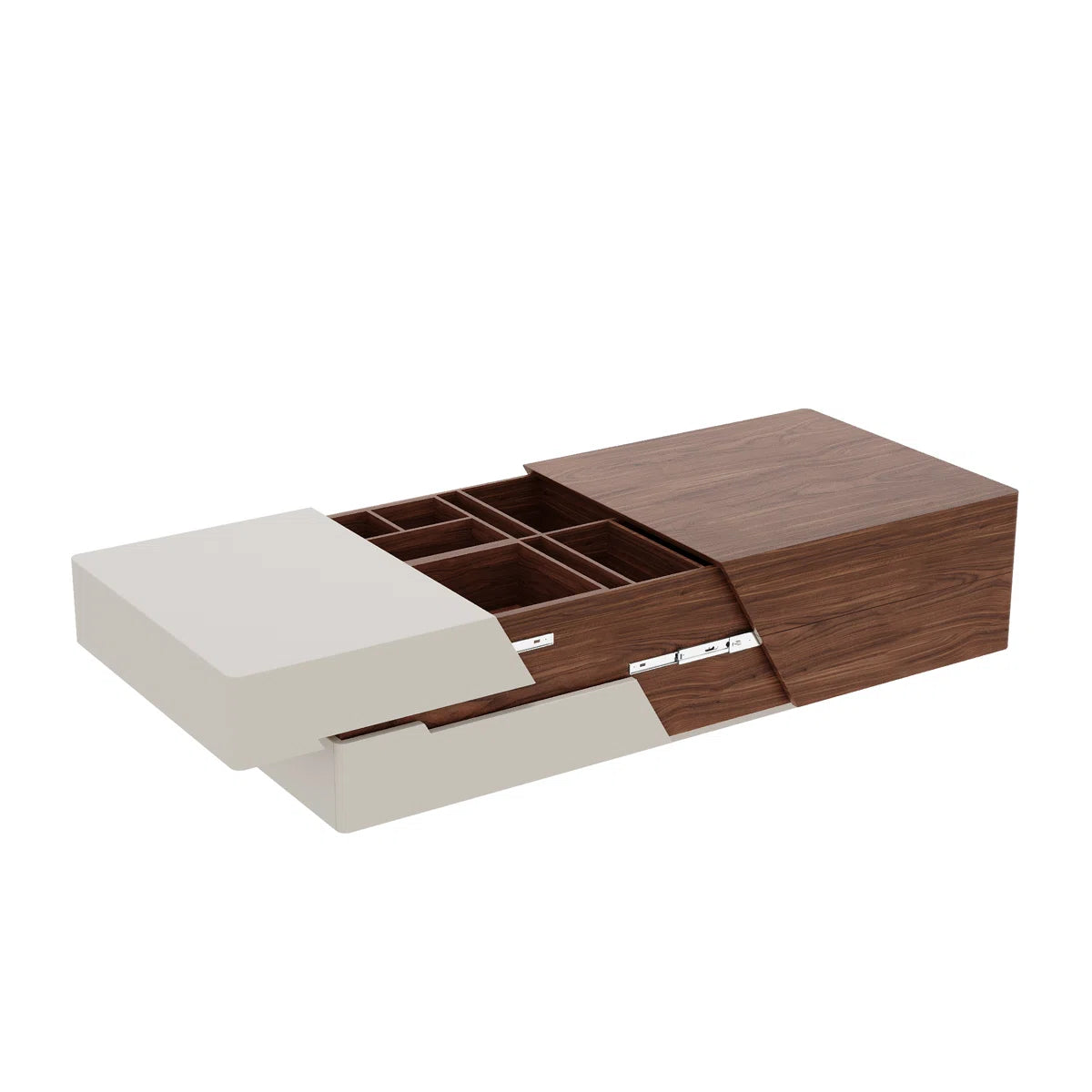 FlexNest Extendable Coffee Table with Hidden Storage & Drawers | Modern Wooden Center Table for Living Room, image 7