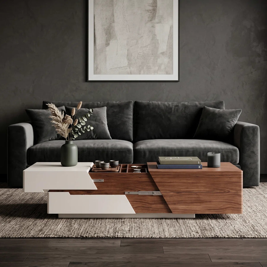 FlexNest Extendable Coffee Table with Hidden Storage & Drawers | Modern Wooden Center Table for Living Room, image 11