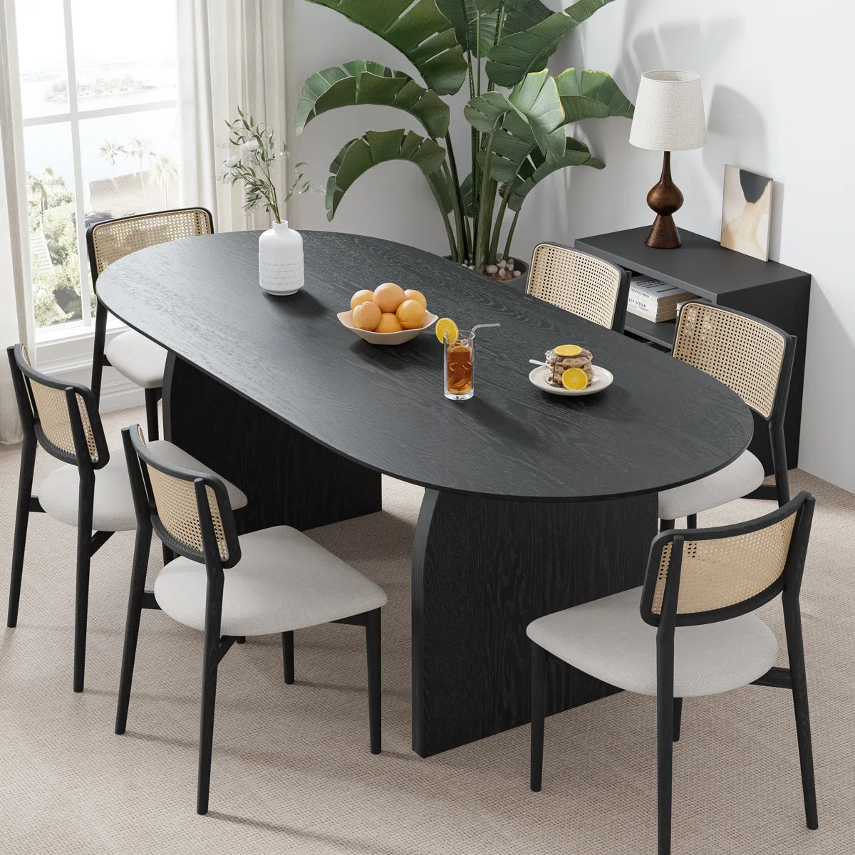 Oval Wood Dining Table Double Pedestal Kitchen Table