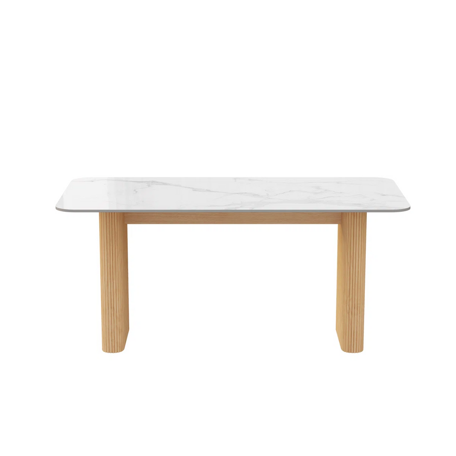 Aro Modern Faux Marble Dining Table | 6 Seater Dining Table, image 2