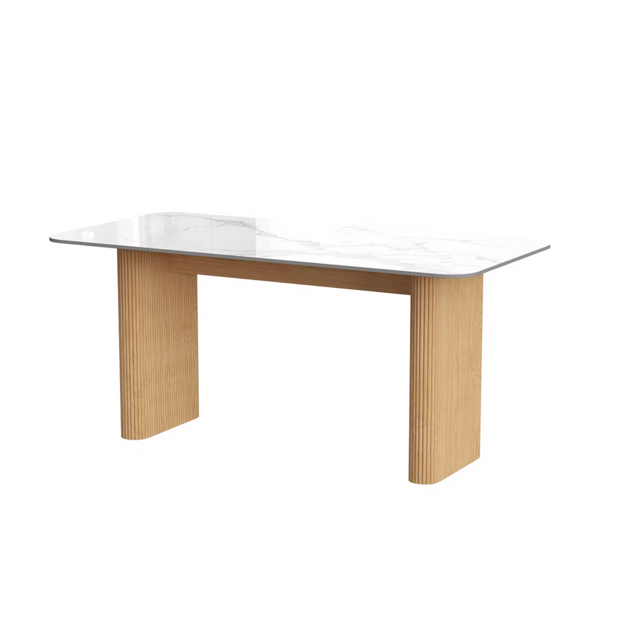 Aro Modern Faux Marble Dining Table | 6 Seater Dining Table, image 3