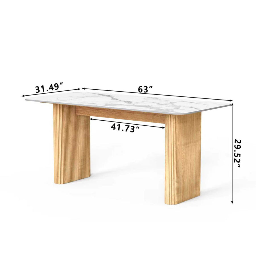Aro Modern Faux Marble Dining Table | 6 Seater Dining Table, image 4
