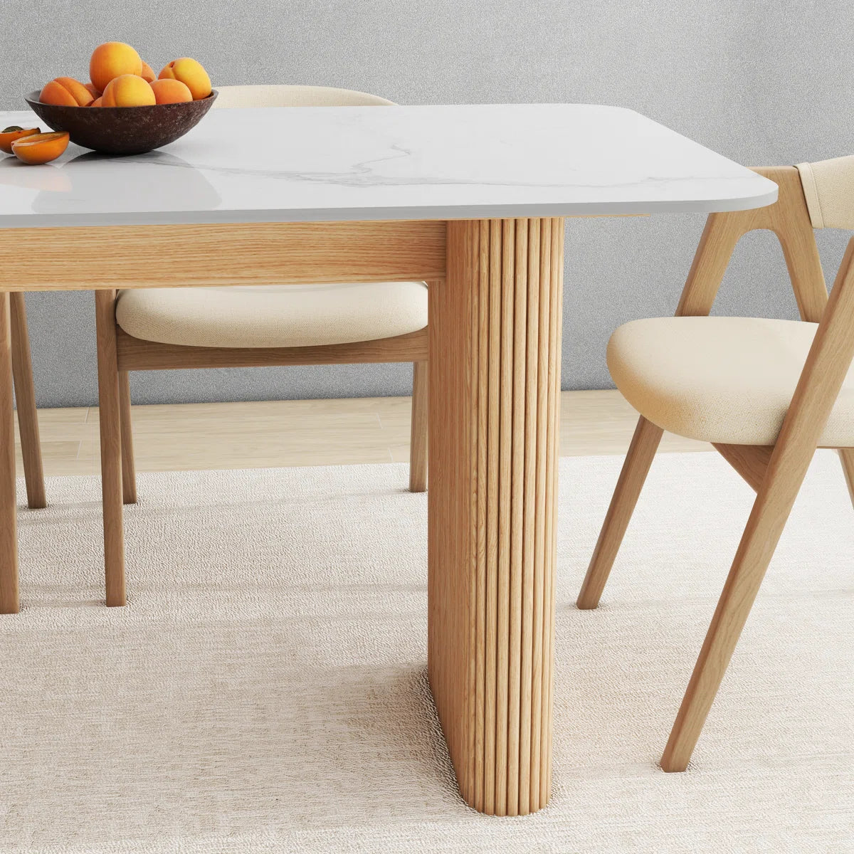Aro Modern Faux Marble Dining Table | 6 Seater Dining Table, image 7