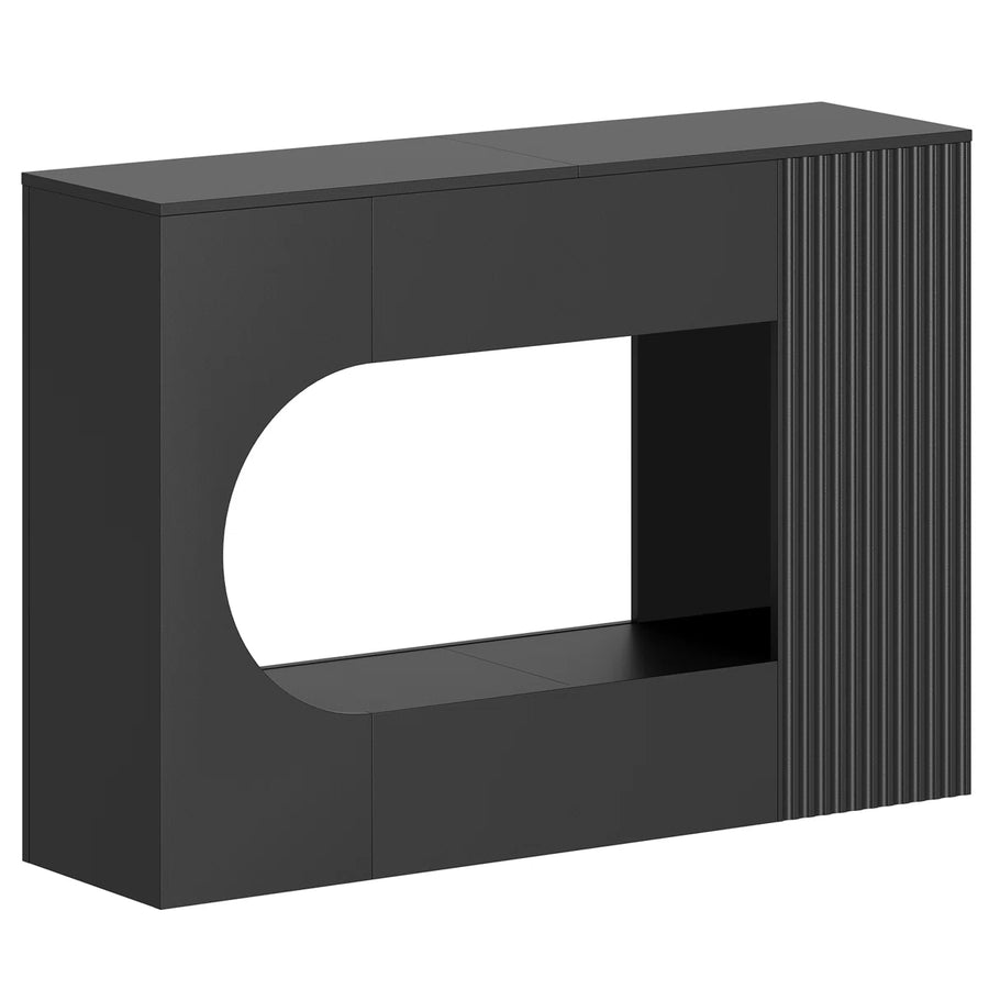 Alvique Modern Wave Console Table | Black 2-Tier Entryway Table, image 3
