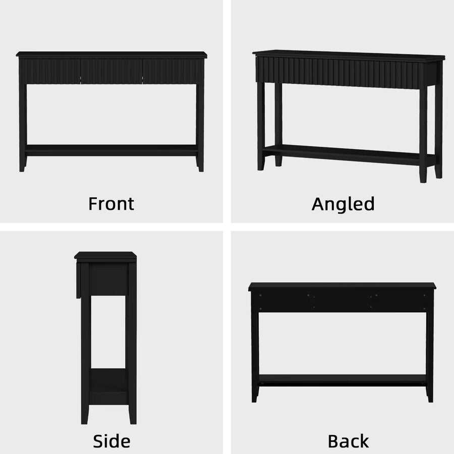 Veyronis Modern 3-Drawer Console Table | Black Entryway Table, image 8