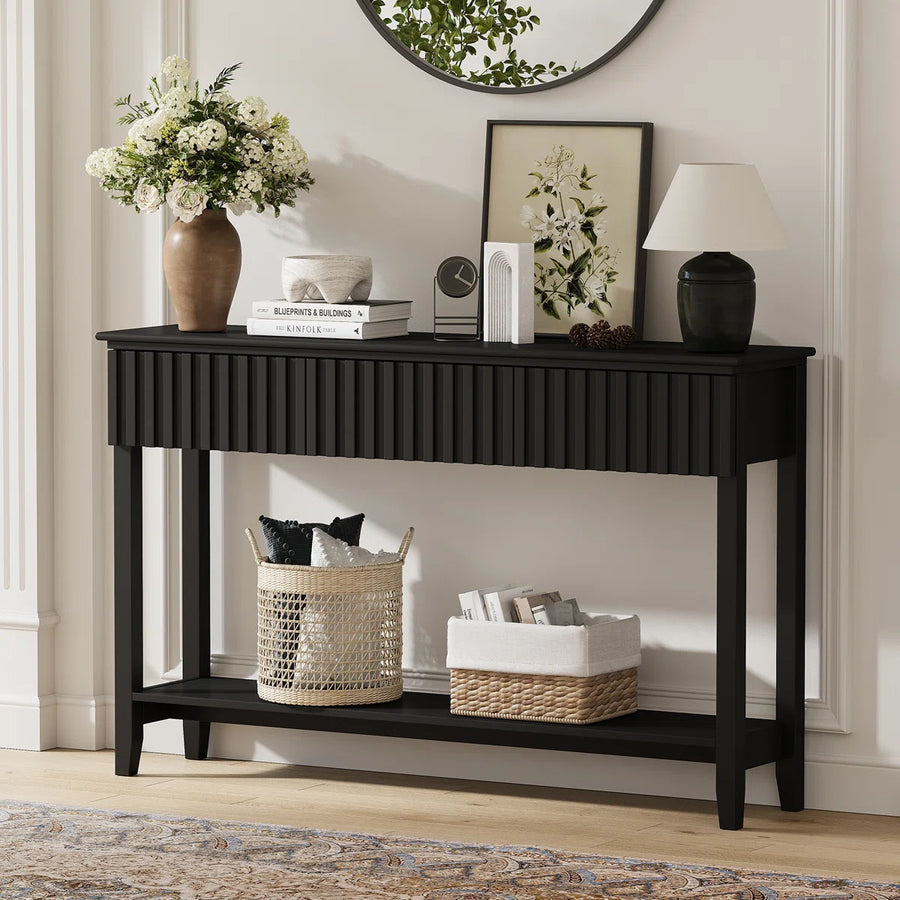 Veyronis Modern 3-Drawer Console Table | Black Entryway Table, image 5