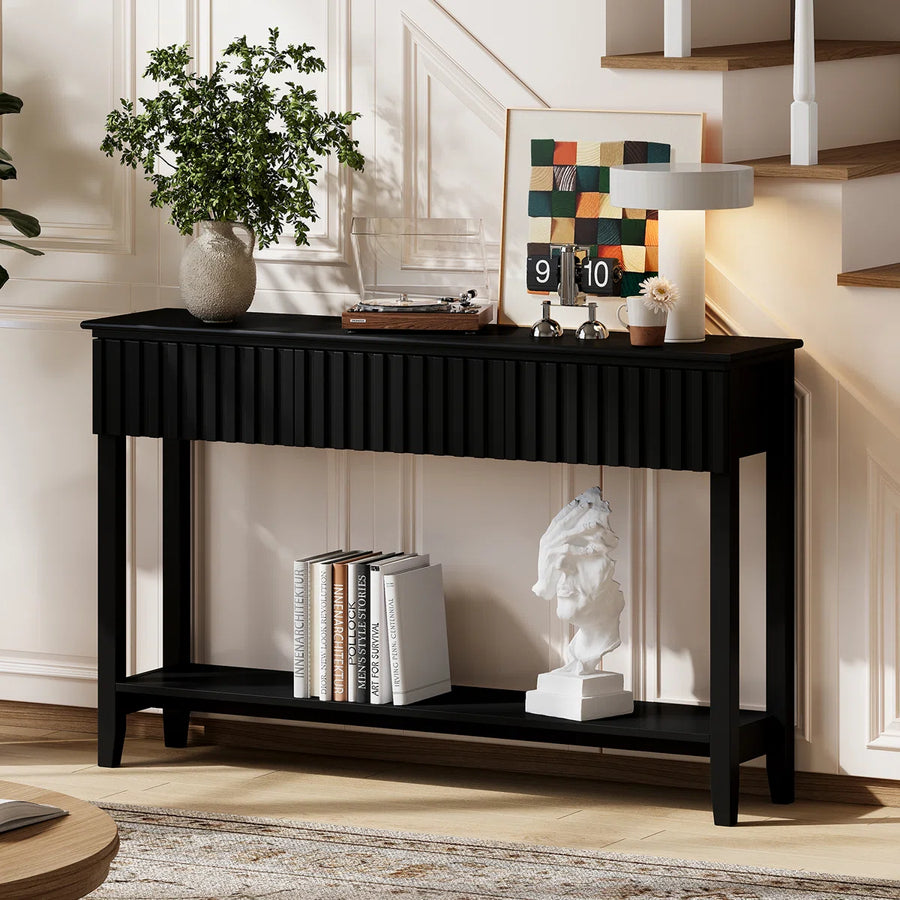 Veyronis Modern 3-Drawer Console Table | Black Entryway Table, image 6