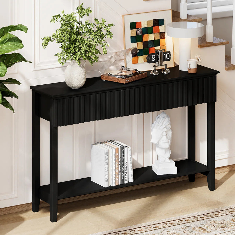 Veyronis Modern 3-Drawer Console Table | Black Entryway Table, image 2